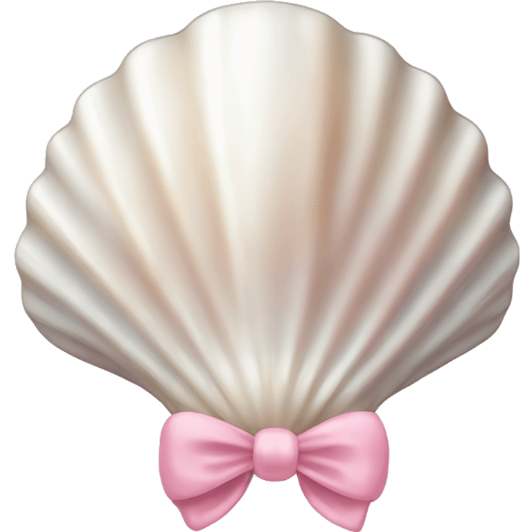 Pearl shell and light pink bow emoji