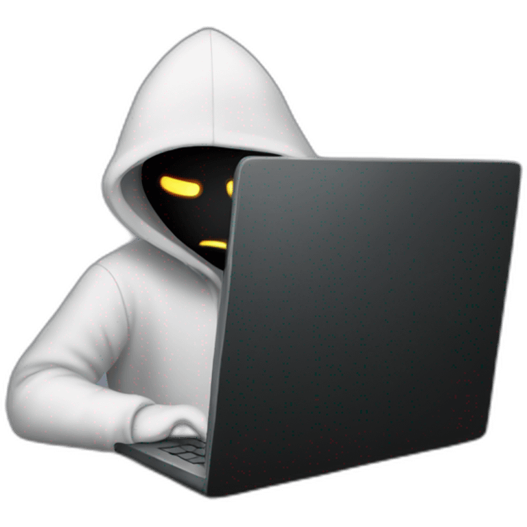 hacker faceless with laptop  emoji