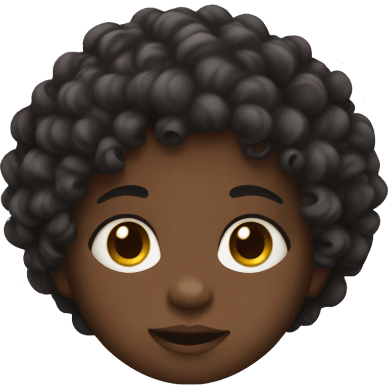 baby with black skin and curly hair emoji