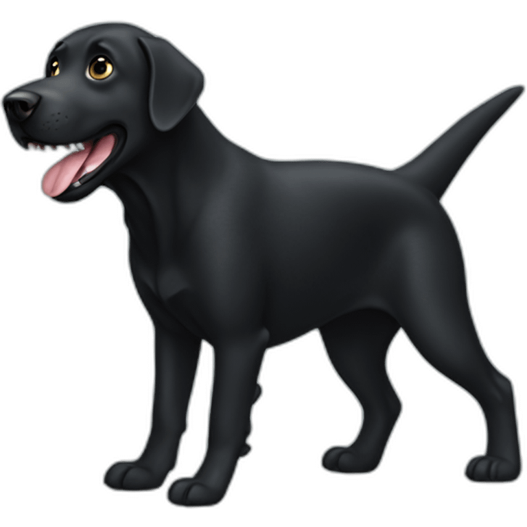 a black labrador as a dinosaur emoji