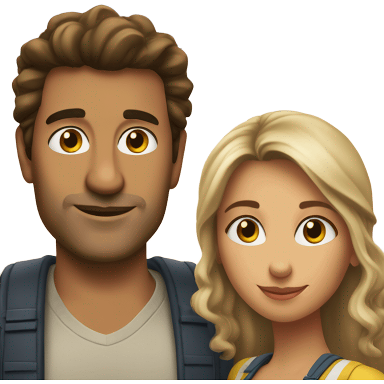 Couple of a Colombian man and an Australian woman emoji