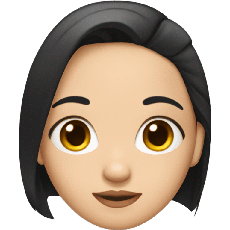 Girl with black straight hair, with a bow in her hair emoji