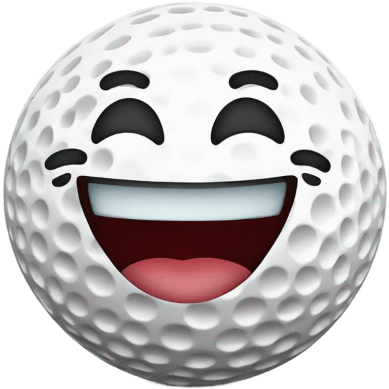 Golf ball with smile on it emoji