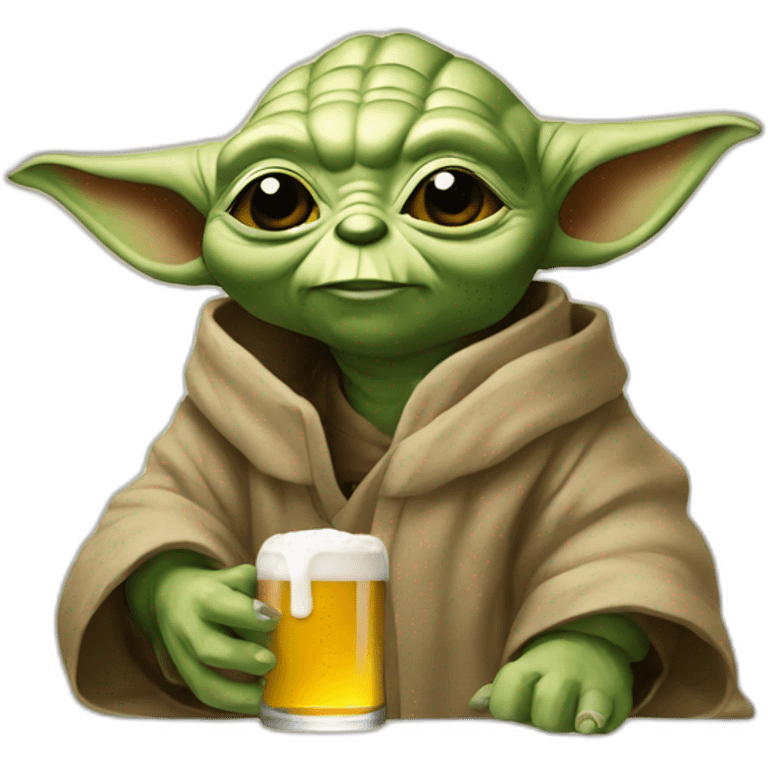 Yoda qui boie une biere emoji