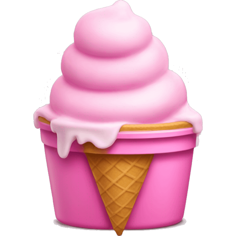 Pink tub of ice cream emoji