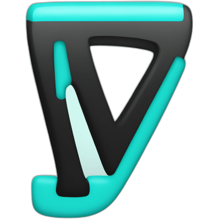 black lowercase letter t with a turquose cursor bar behind it emoji