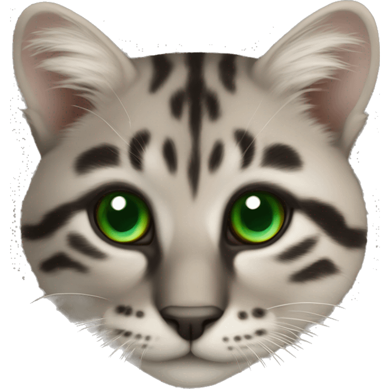 Animal avec des yeux vert flu luisant emoji