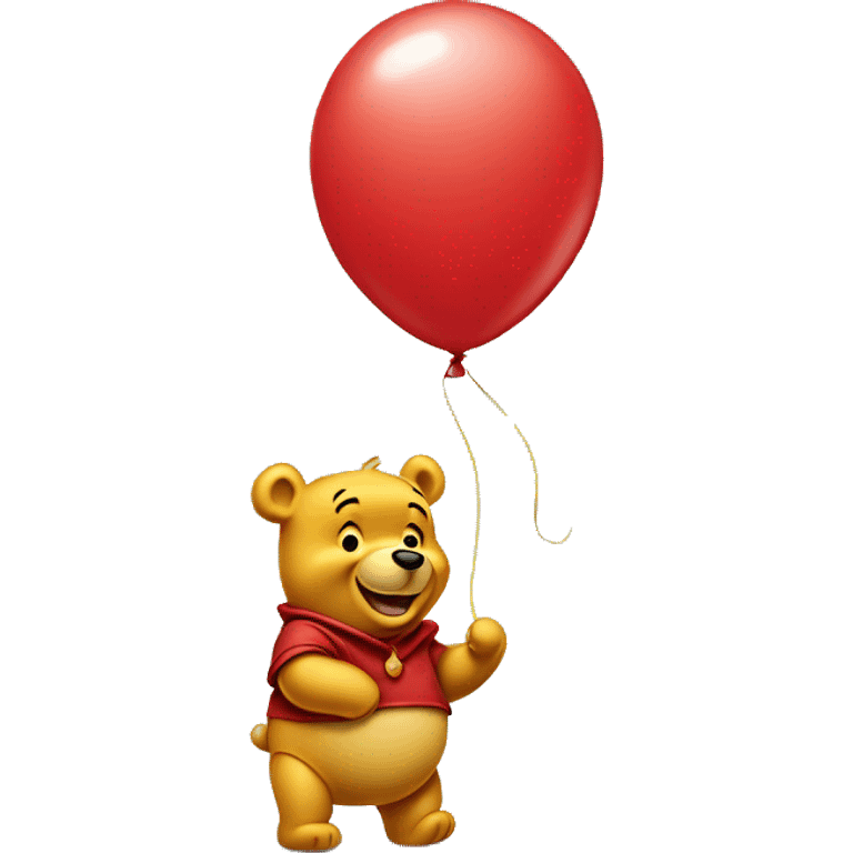 Disney Pooh bear with red balloon emoji