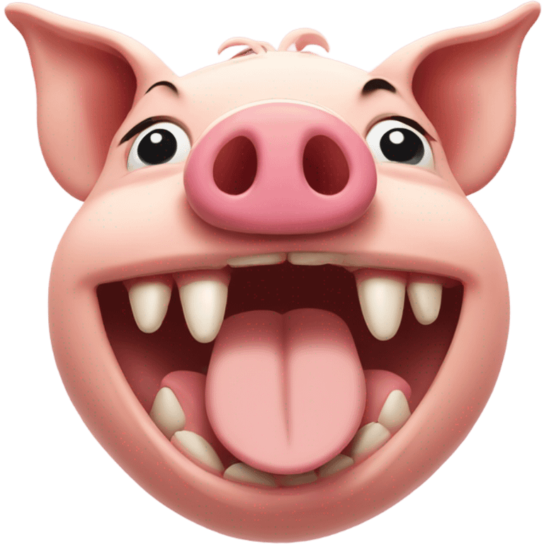 pig head laughing emoji