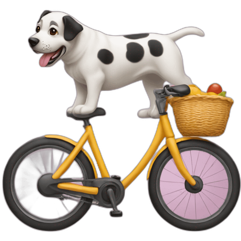 Squezzi qui fait du vélo avec son chien emoji