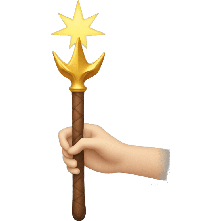 Hand holding wand emoji