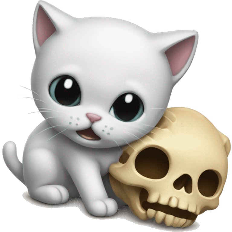 A kitty and skull emoji