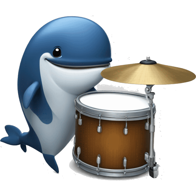 Whale playing the drums emoji