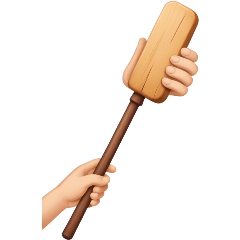 Hand holding Woodstick emoji