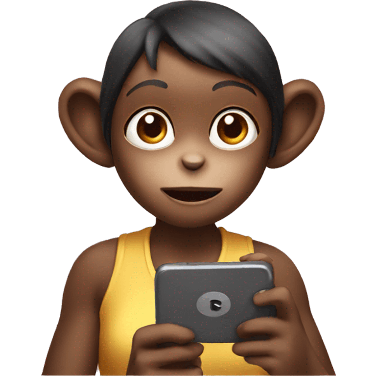 Monkey girl watching phone  emoji