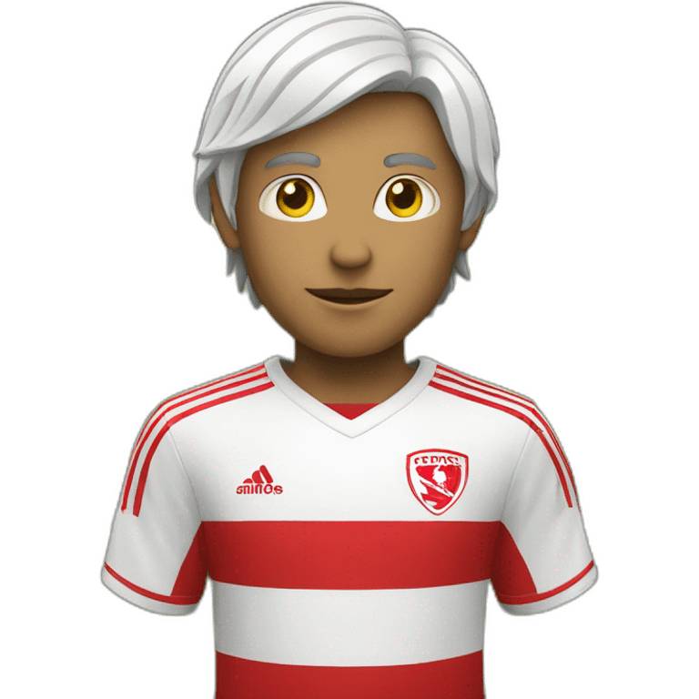 Soccer fan in red and white emoji