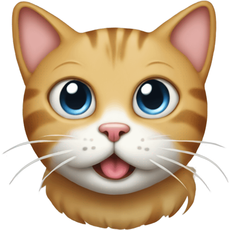 Farting cat with its tongue out emoji