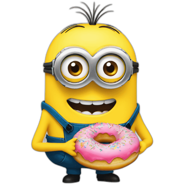 Minion qui mange un donuts emoji