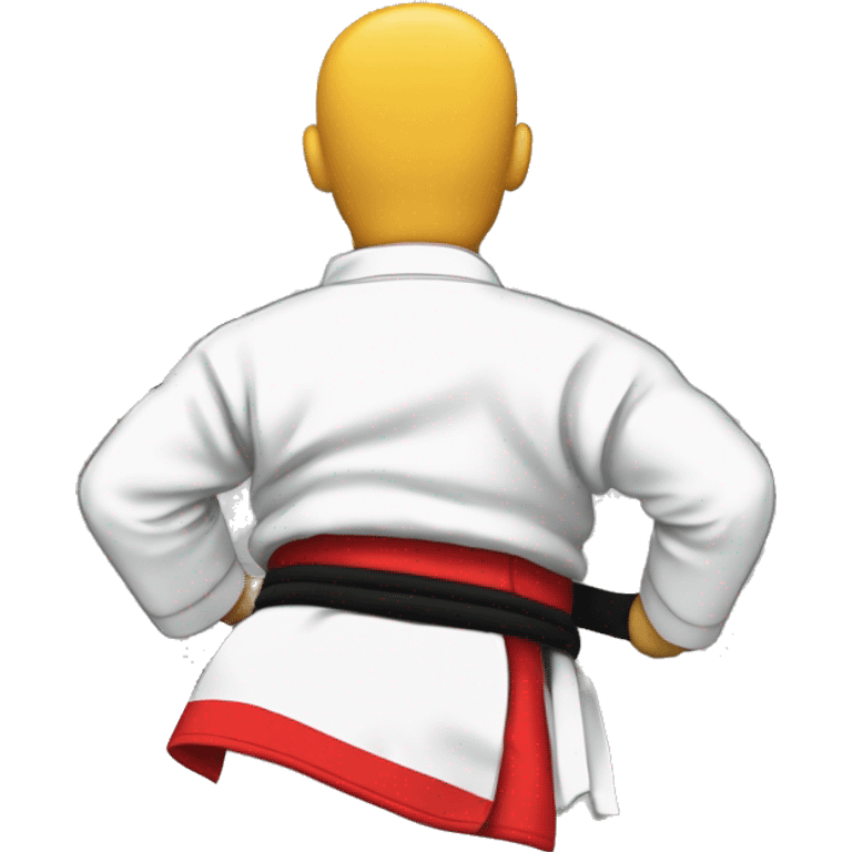 Show the back of a jiujitsu gi with a logo saying the word SYNDICATE emoji