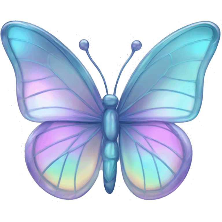 Pastel iridescent glass crystal butterfly emoji