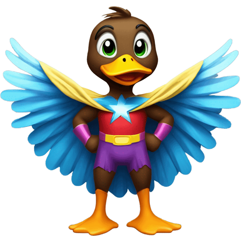 duck with super hero cape emoji