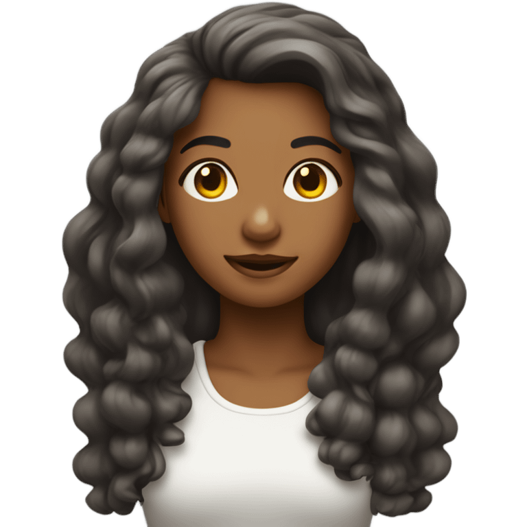 Menina com sono e cabelo bagunçado  emoji