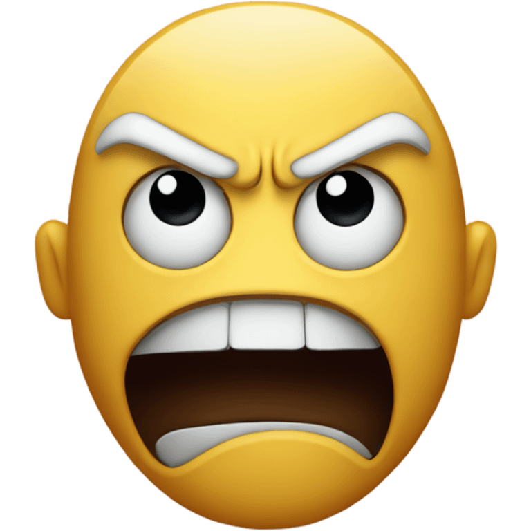 Angry face emoji with a arm covering its mouth emoji