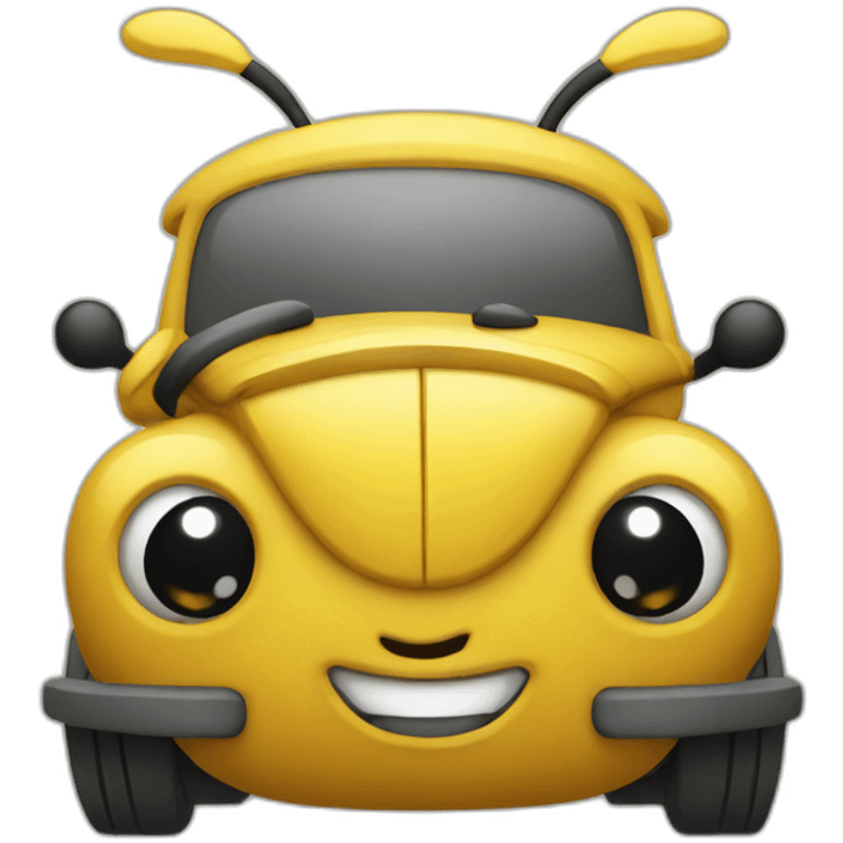 Bee with a car emoji