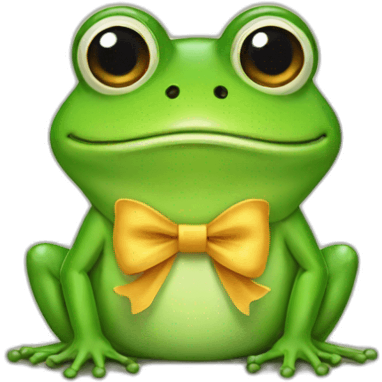 frog with bow emoji