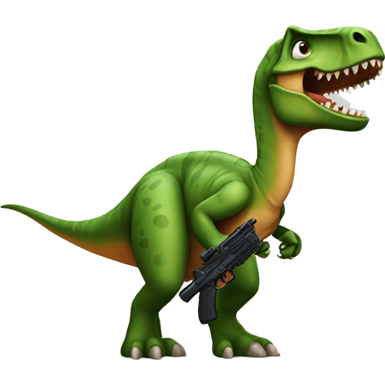 A dinosaur with a gun  emoji