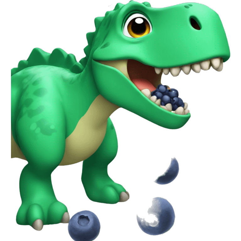 A dinosaur eating blueberries  emoji