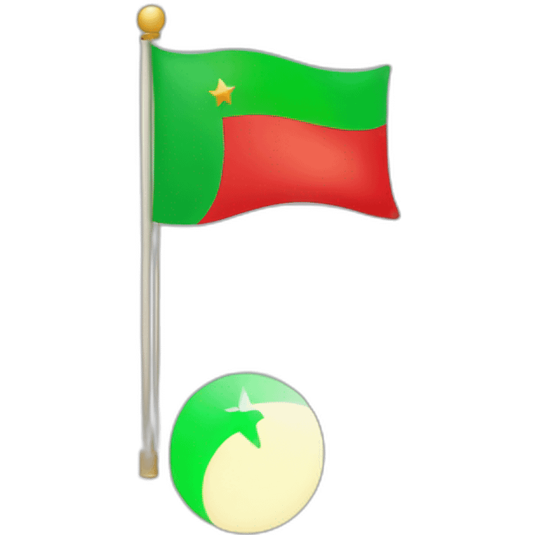 Red and green flag with moon and star in middle emoji