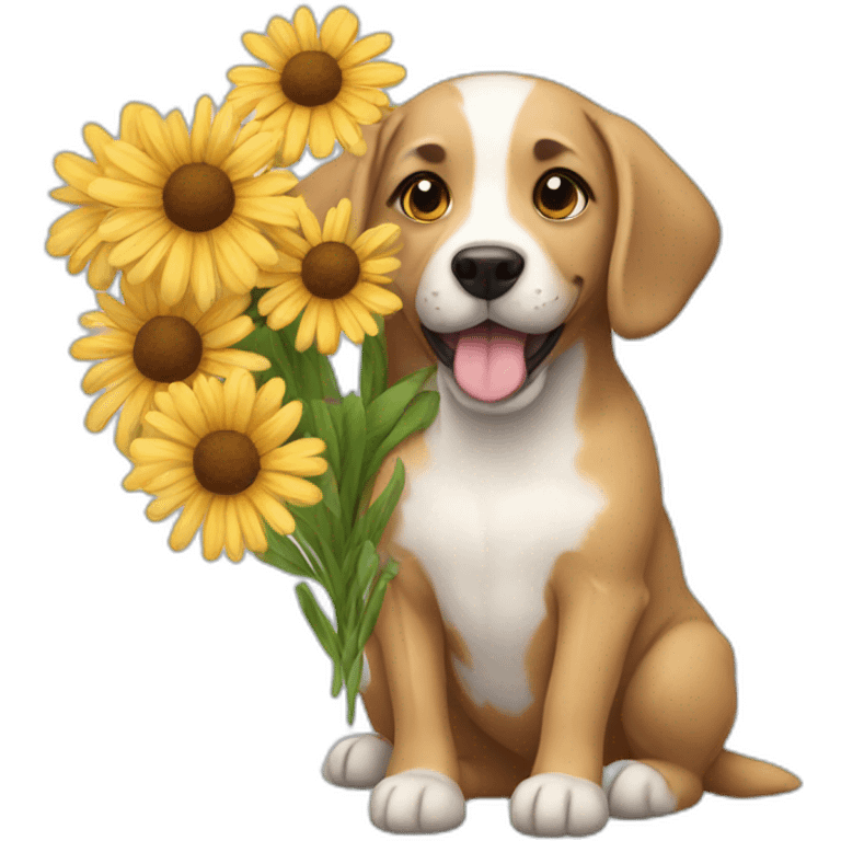 dog with flowers emoji