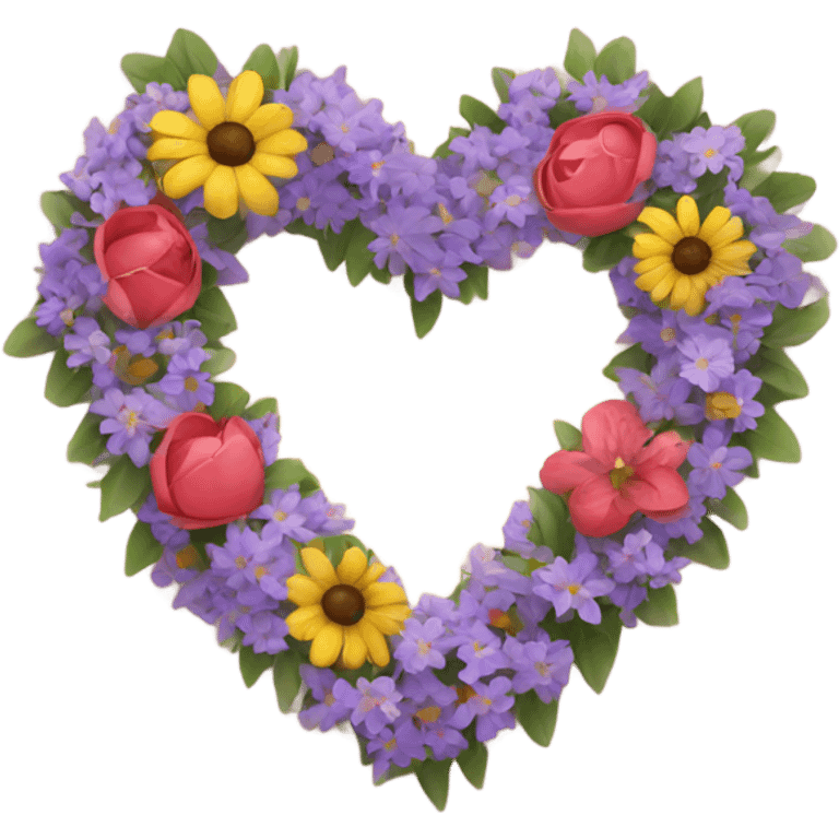 Heart wreath of flowers  emoji