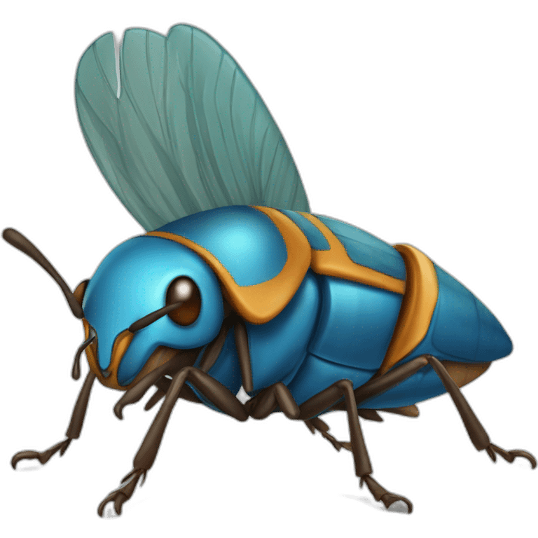 cucaracha, bird, blue emoji