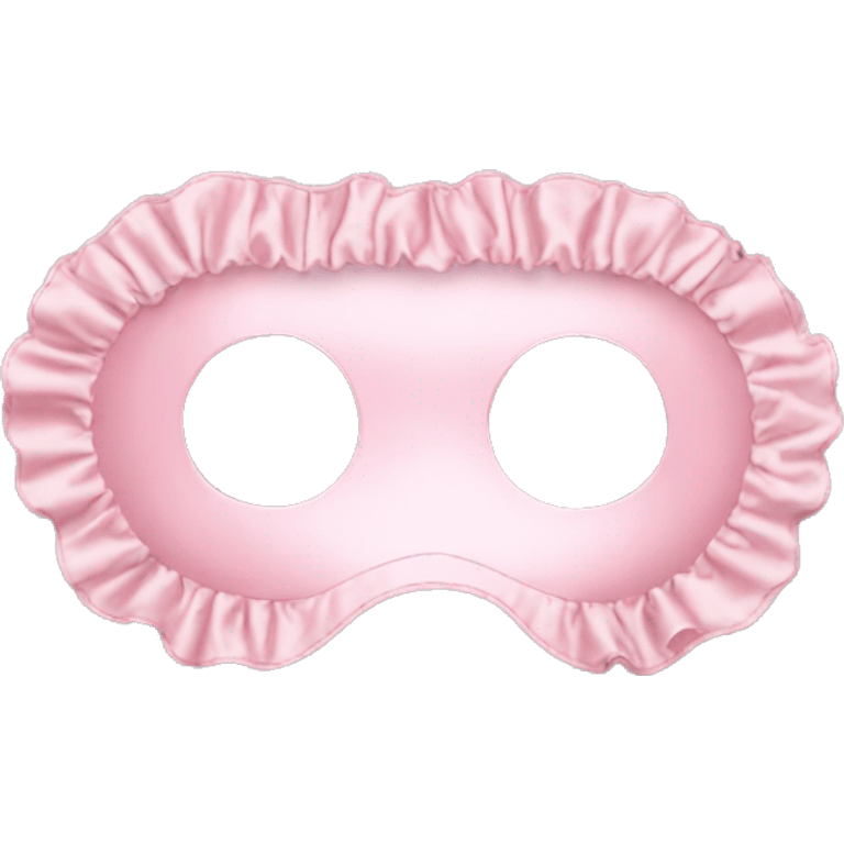 Light pink Frilly satin sleep mask without eyes emoji