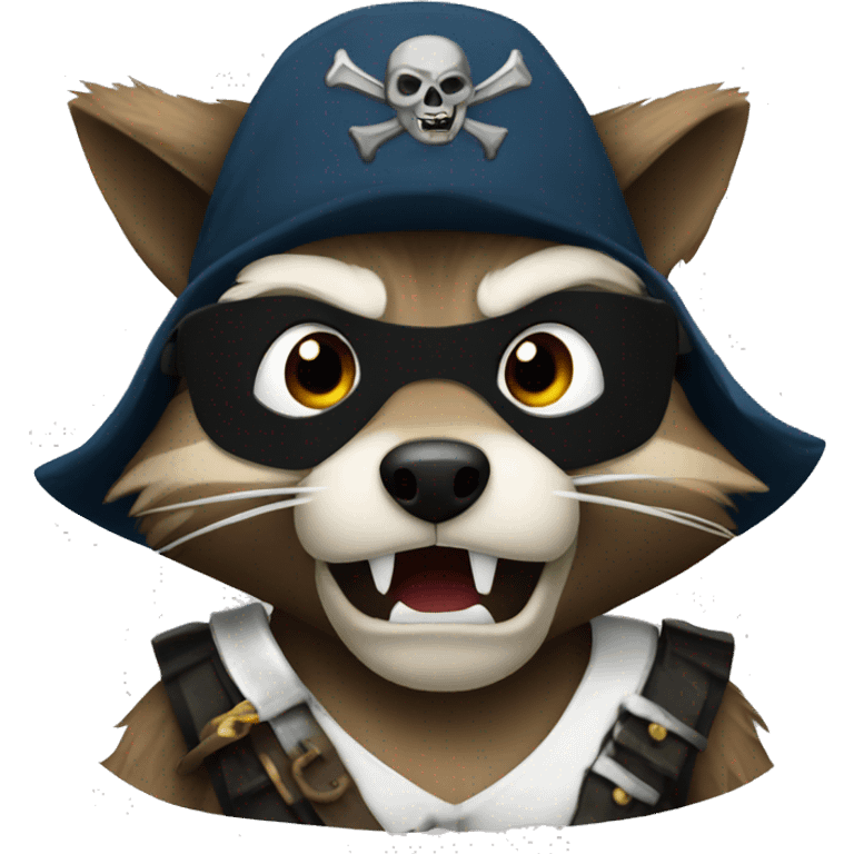 Angry raccoon pirate emoji