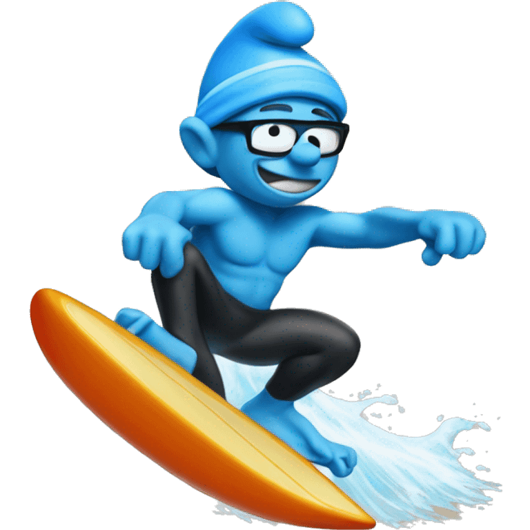 Smurf surfing emoji