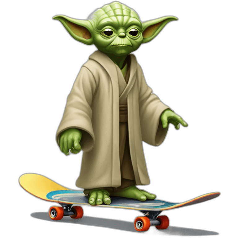 Maitre yoda qui fais du skateboard emoji