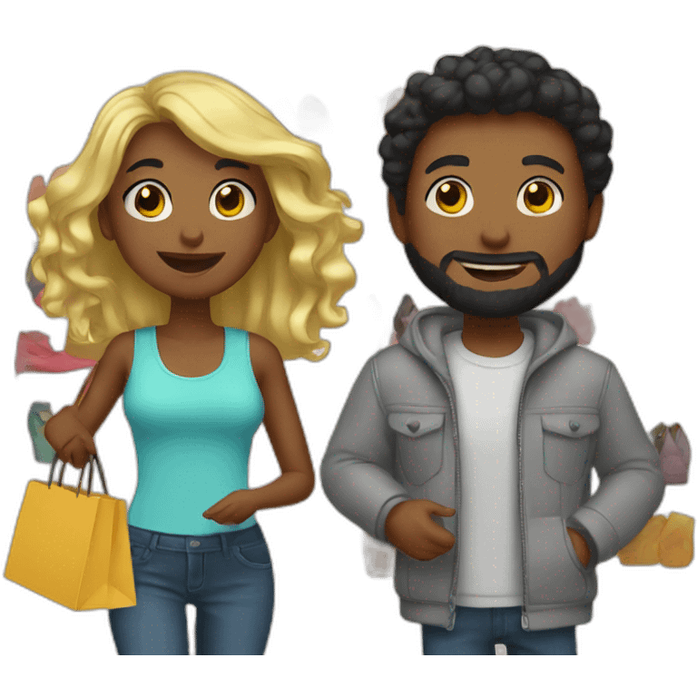 couple shopping together emoji