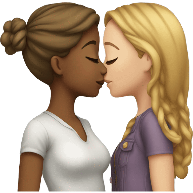 two girls kissing  emoji