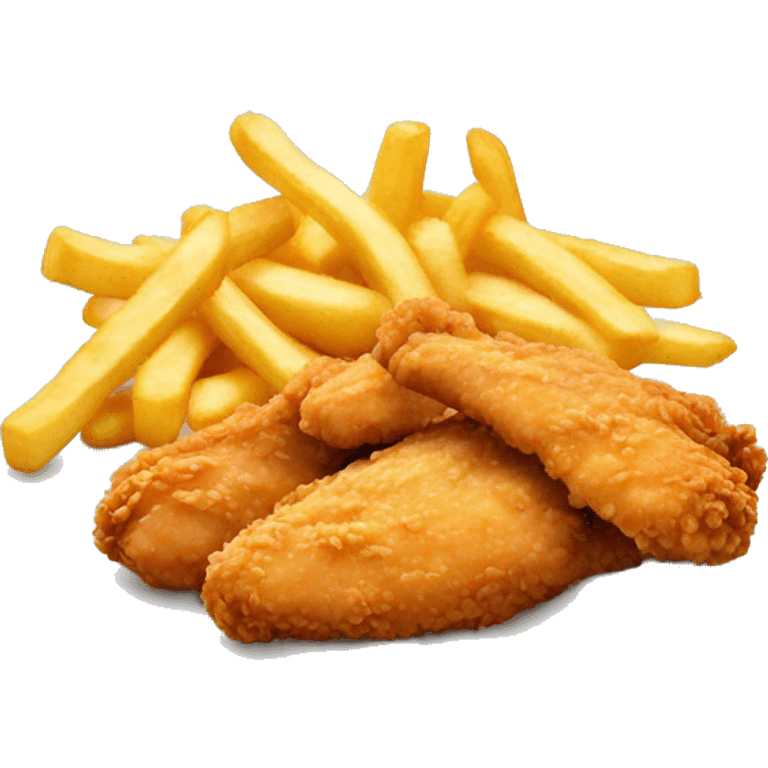 Chicken tenders, honey mustard, and French fries emoji