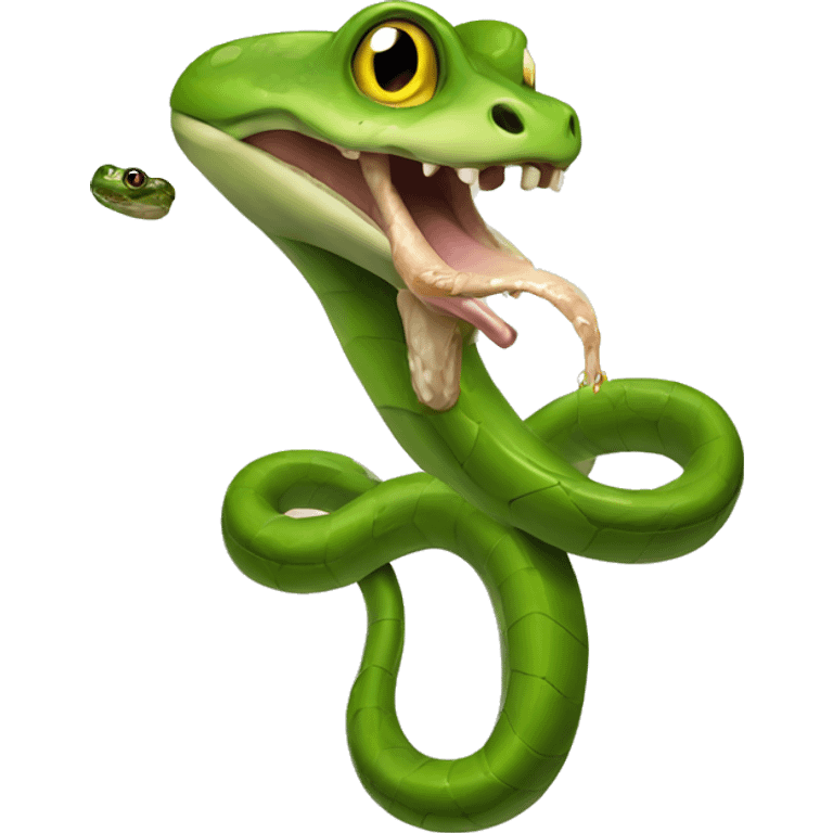 snake eating a frog emoji