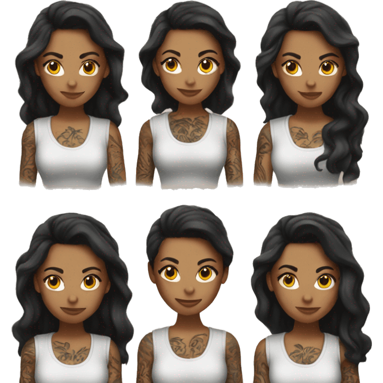 Brunette woman with tattoos emoji