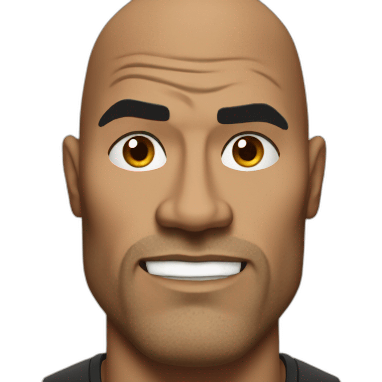 The rock with raised eyebrow emoji