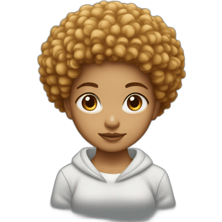 Light skin girl orangeafro squat emoji