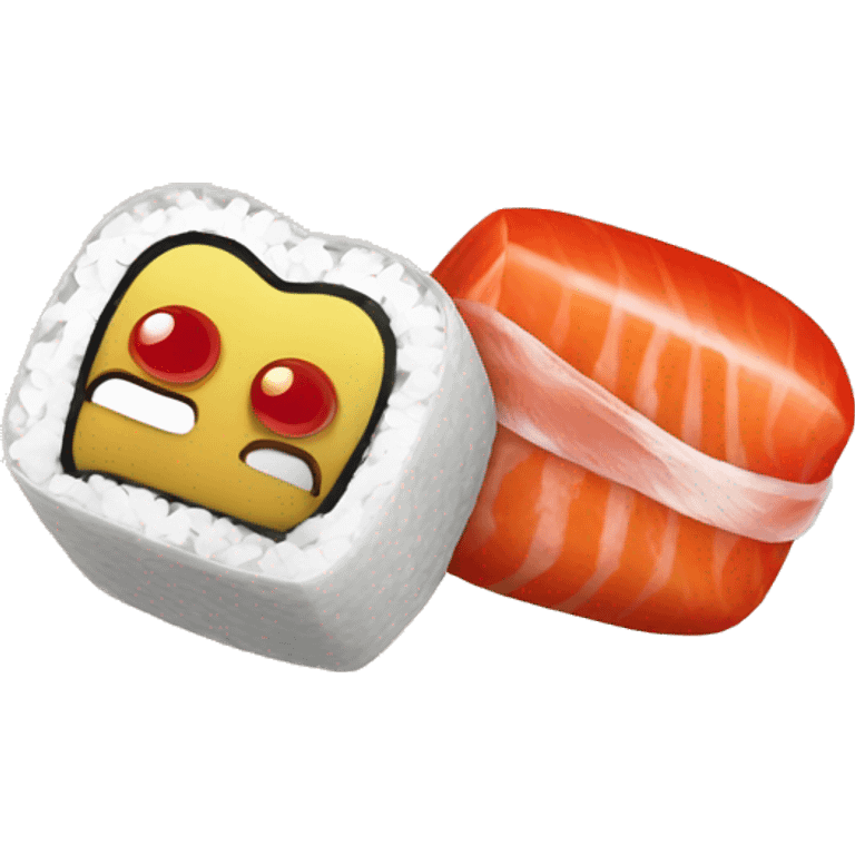 Coeur avec 2 sushis emoji