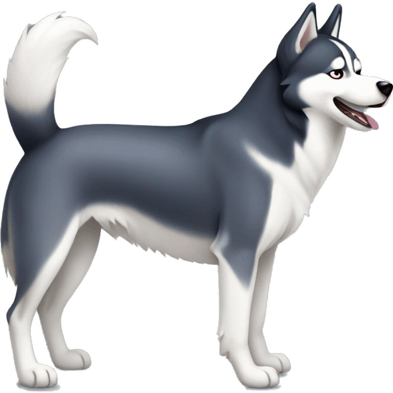 A husky dog wagging it's tail emoji