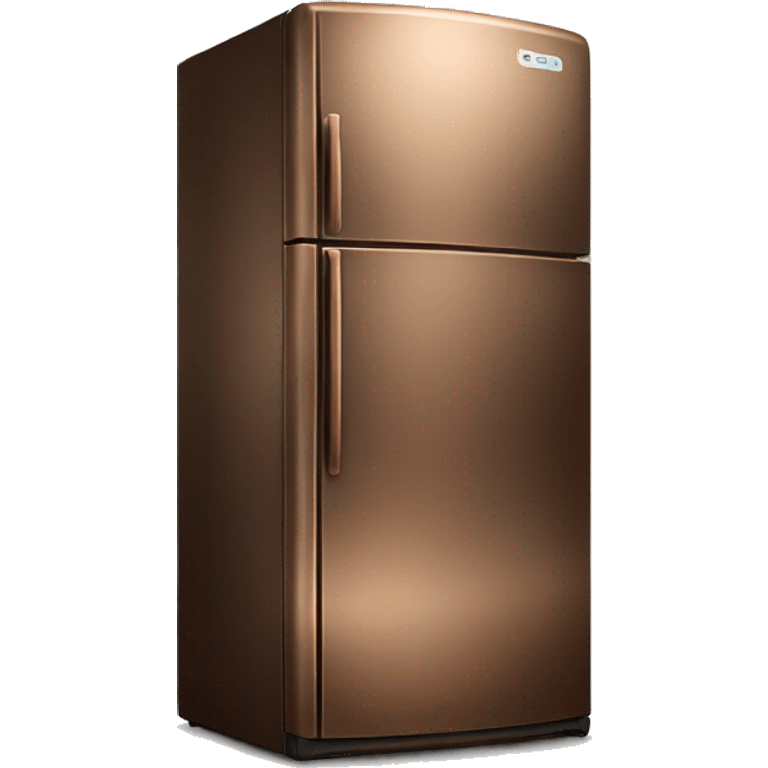 Realistic isolated bronze fridge emoji