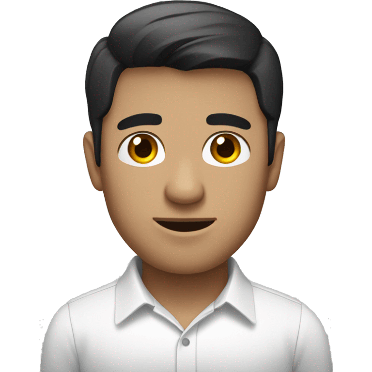 office guy, black short hair, white shirt emoji